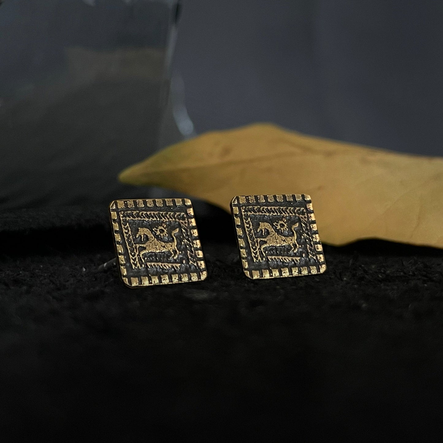 Earrings "Baltic Zodiac Squares"