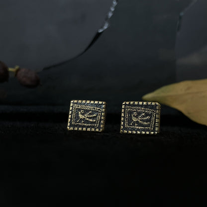 Earrings "Baltic Zodiac Squares"